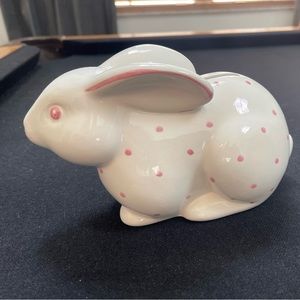 COPY - Tiffany & Co. porcelain pink and white bunny bank.